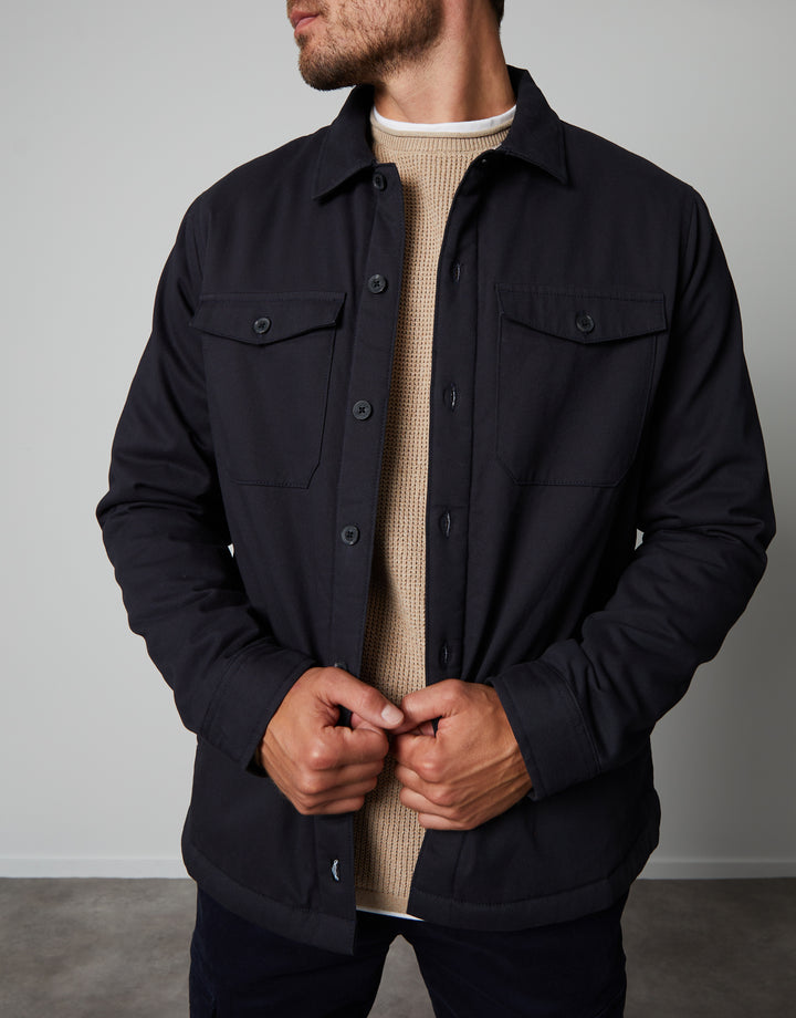 Black Borg Lined Shacket