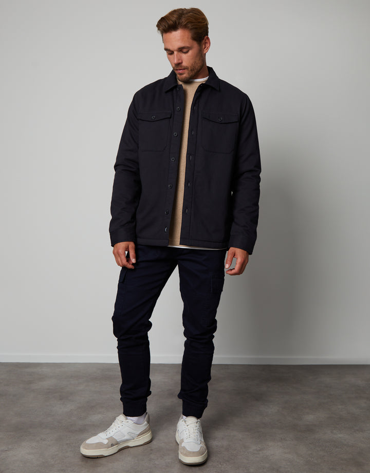 Black Borg Lined Shacket