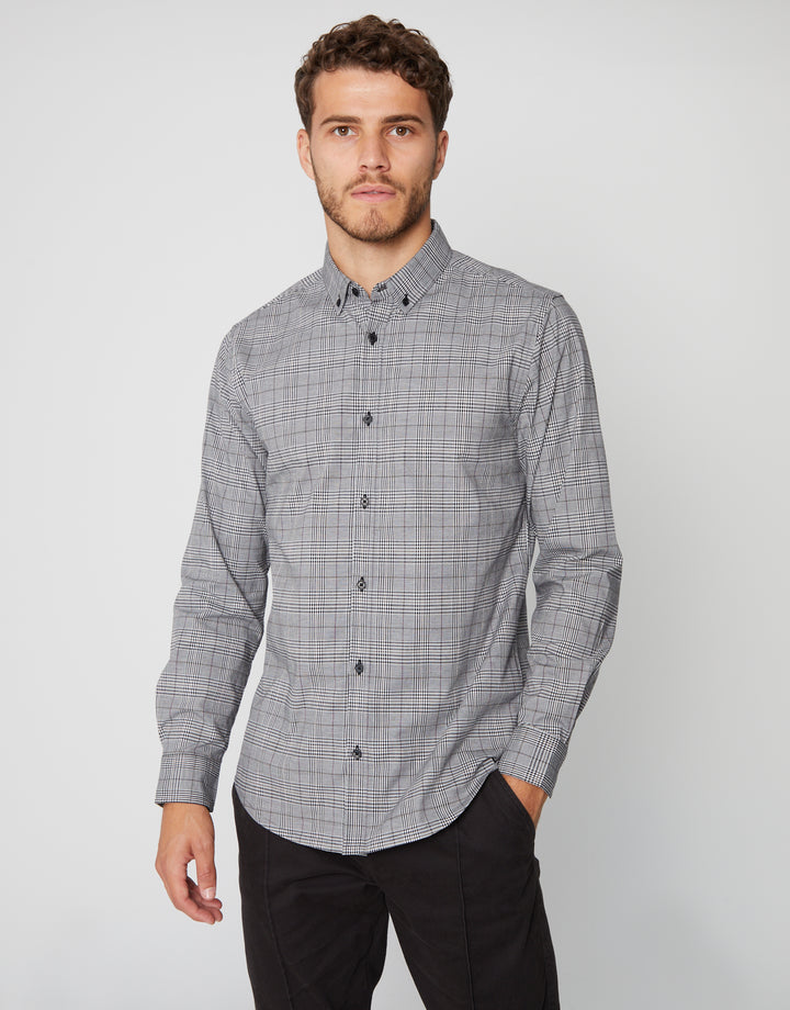 Grey Check Long Sleeve Shirt