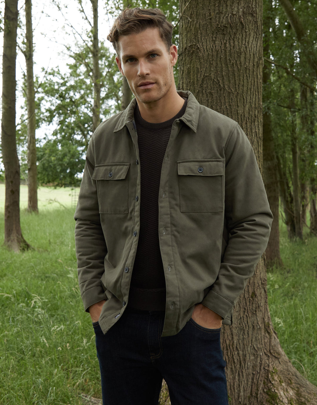 Khaki Green Lightweight Shacket