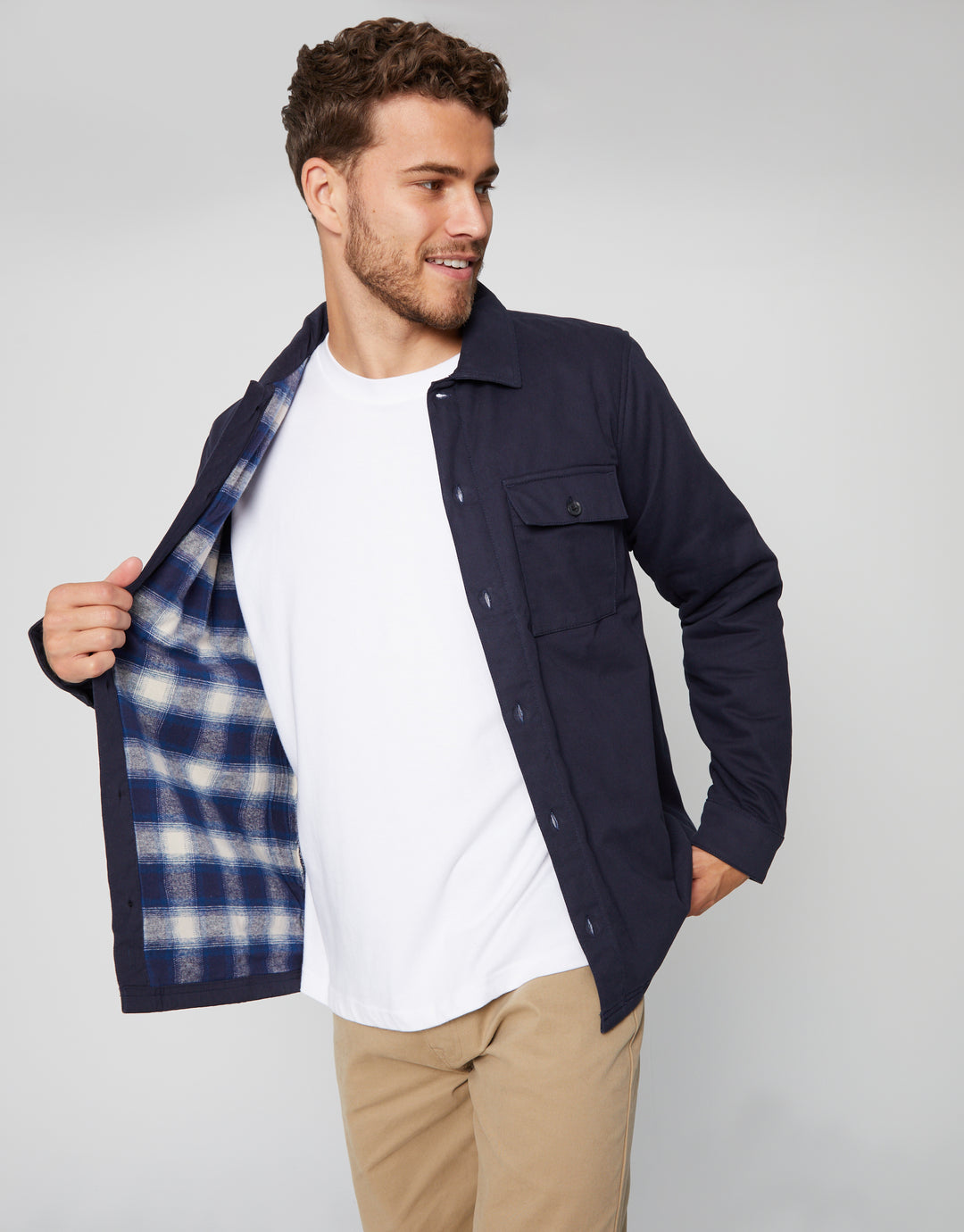 Lightweight Shacket in Navy