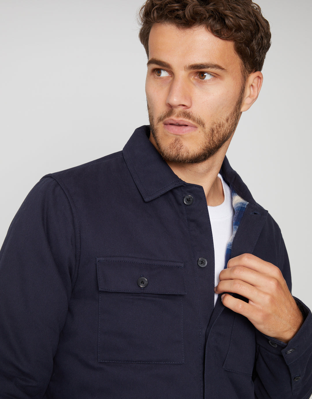 Lightweight Shacket in Navy