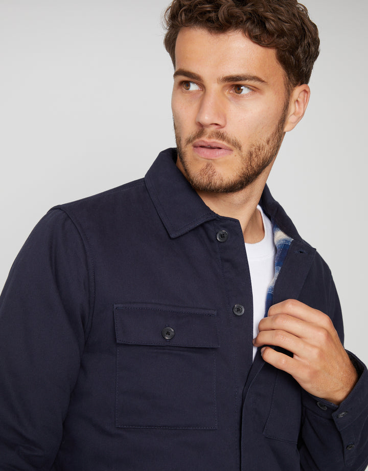 Lightweight Shacket in Navy