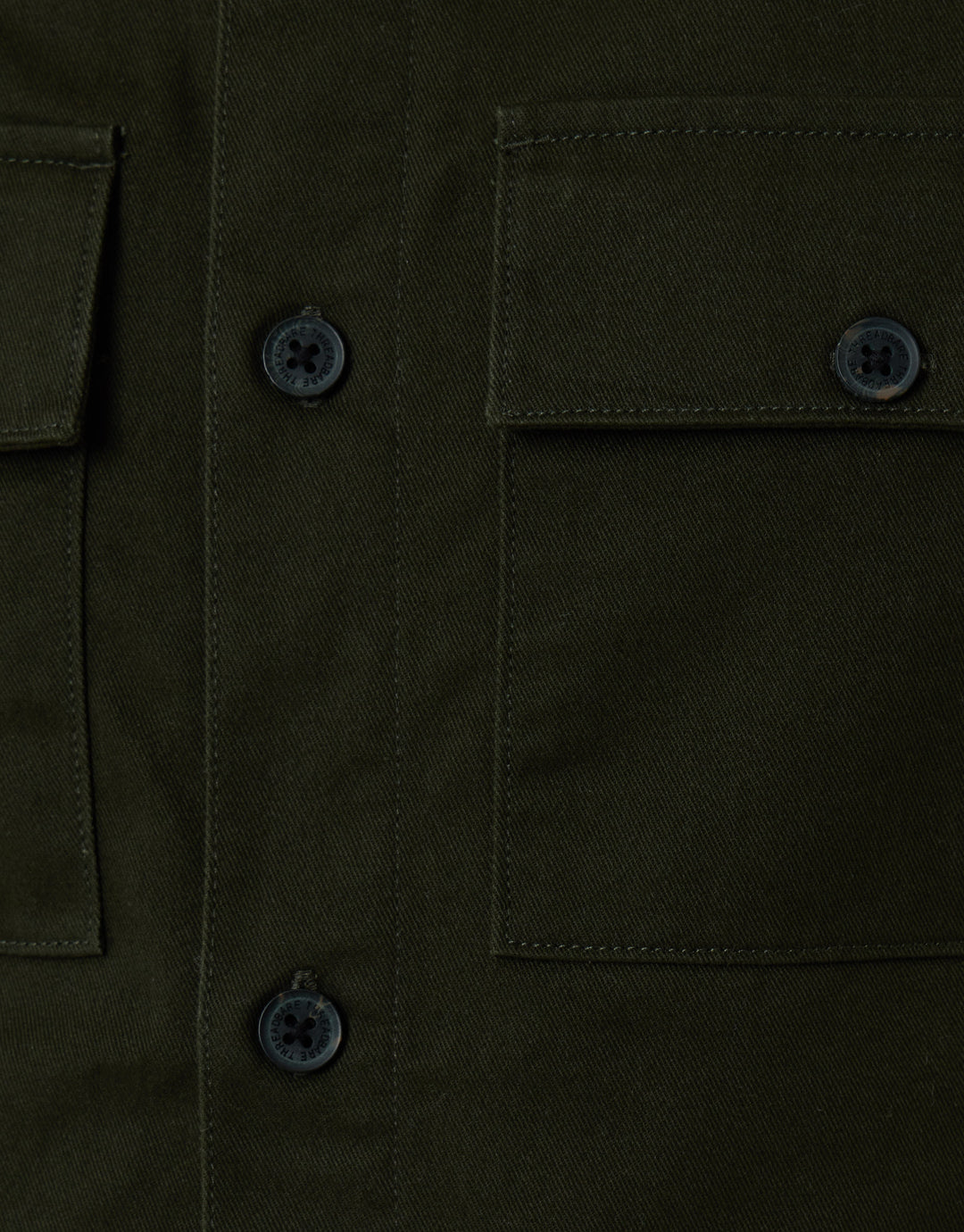 Cotton Twill Flannel Lined Shacket in Forest Green