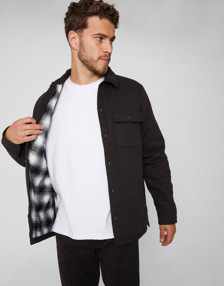 Lightweight Shacket in Black