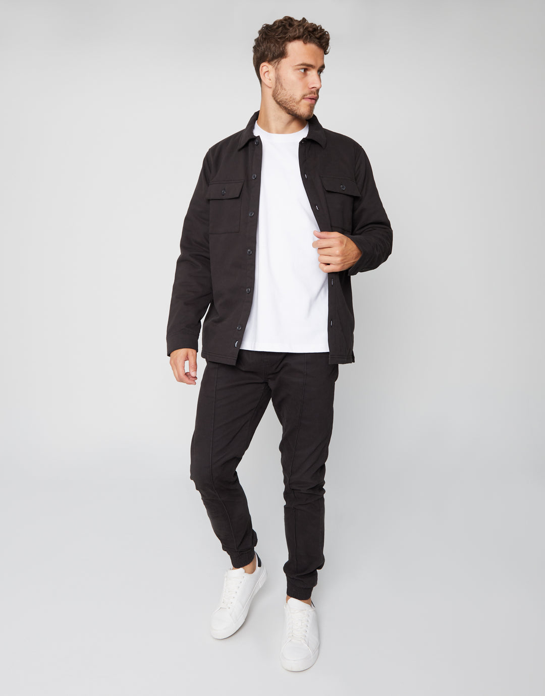 Lightweight Shacket in Black