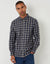 Brushed Flannel Long Sleeve Shirt in Navy Check