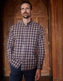 Brown Brushed Flannel Check Long Sleeve Shirt