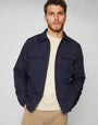 Navy Zip Up Microfleece Lined Shacket
