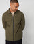 Khaki Green Zip Up Microfleece Lined Shacket