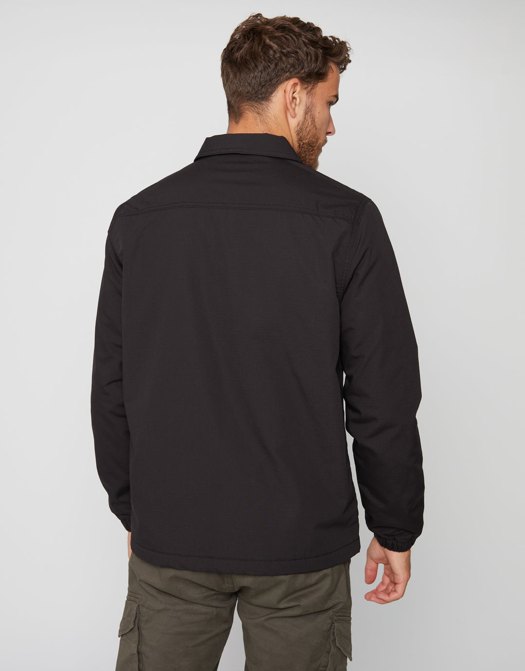 Black Zip Up Microfleece Lined Shacket