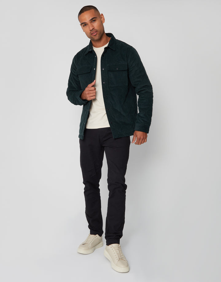 Green Corduroy Onion Quilted Shacket