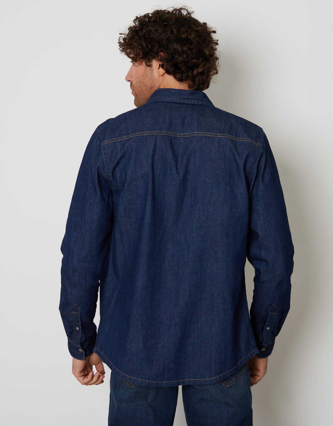 Dark Wash Denim Long Sleeve Shirt
