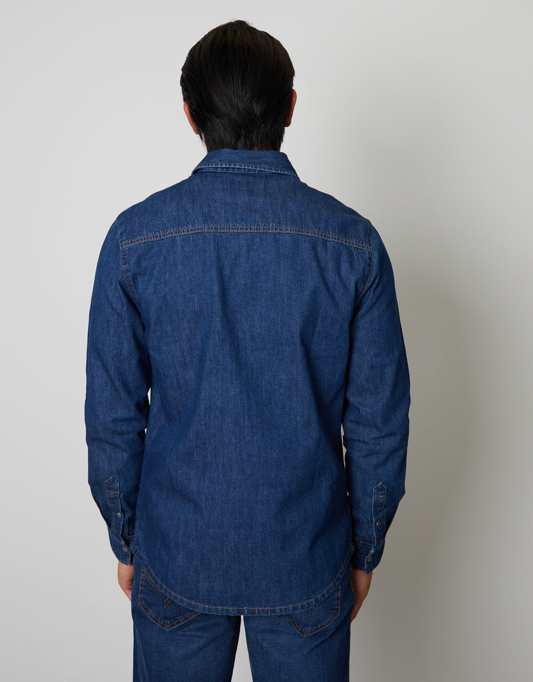 Mid Wash Denim Long Sleeve Shirt