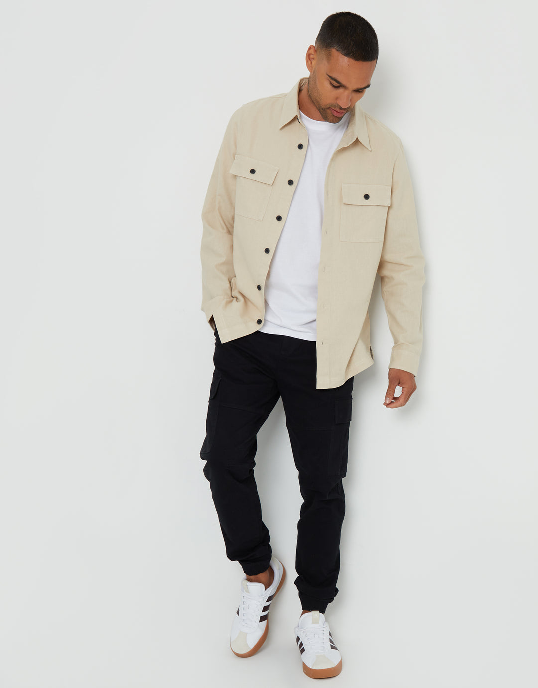 Stone Linen Blend Lightweight Shacket