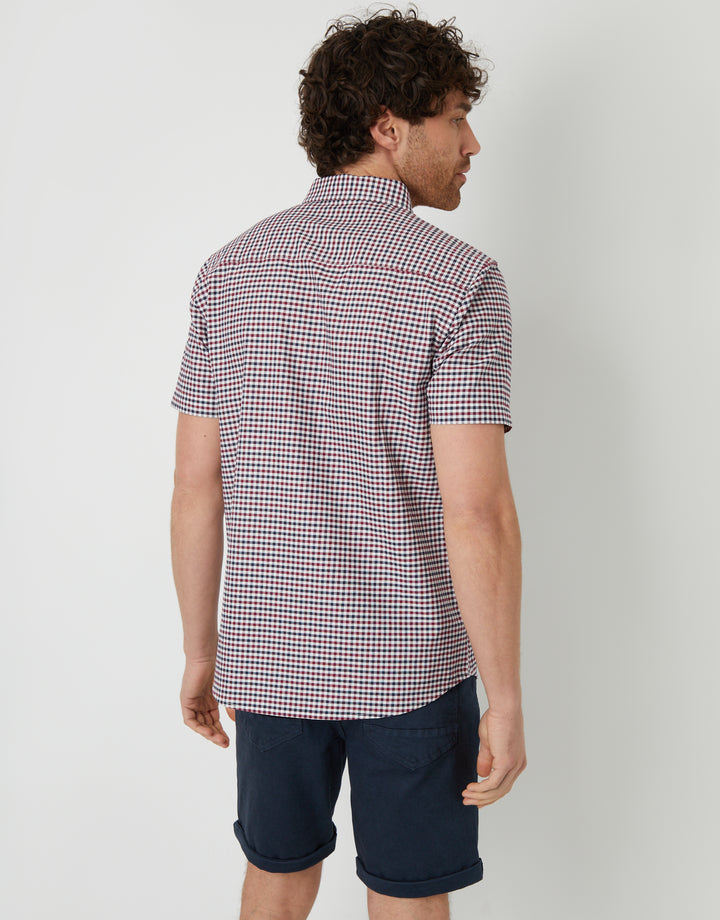Red & Black Check Short Sleeve Casual Shirt