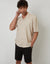 Stone Textured Revere Collar Short Sleeve Shirt