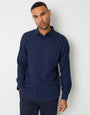 Navy Brushed Flannel Long Sleeve Shirt