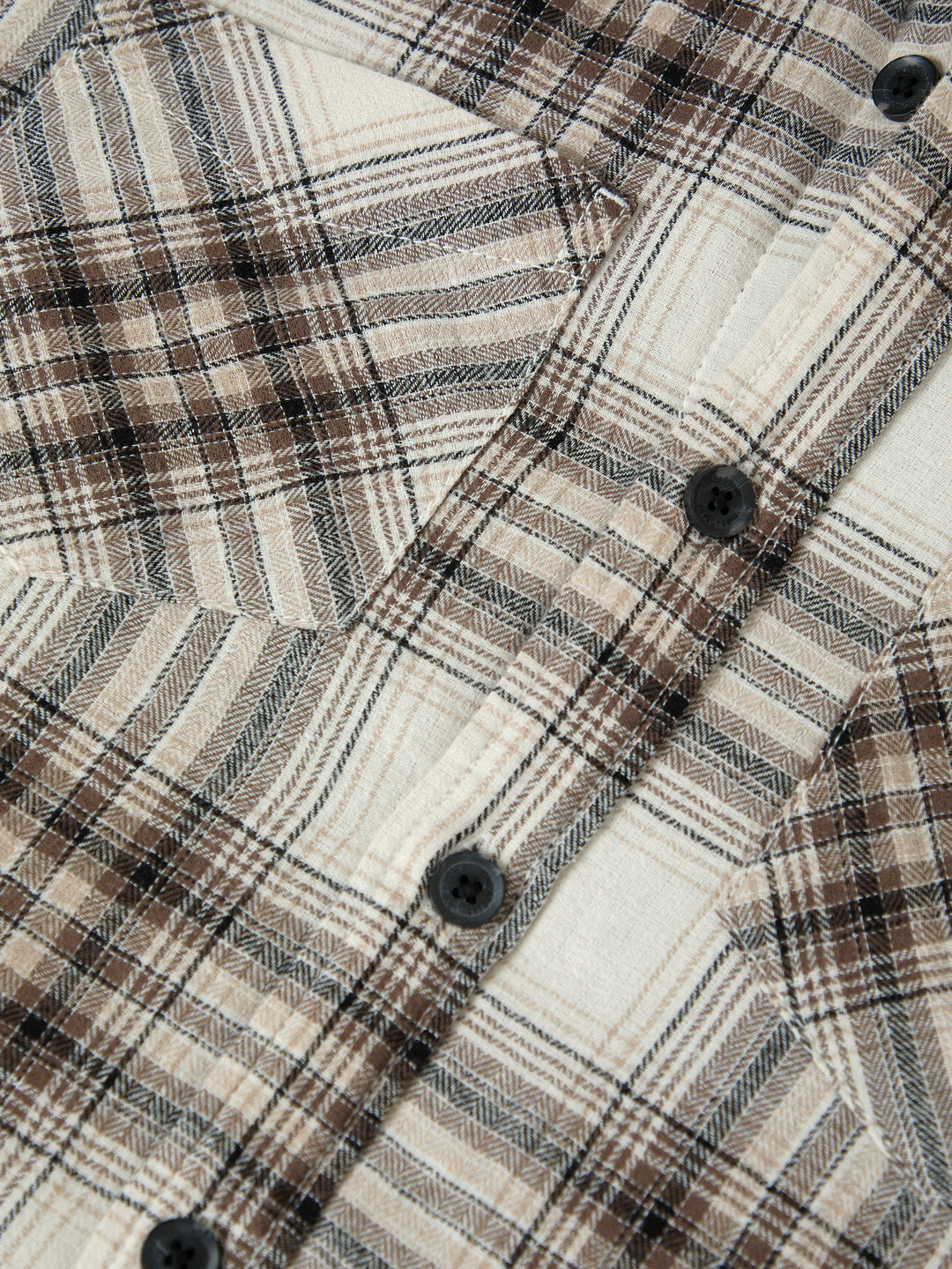 Cream Check Quilted Shacket with Borg Lined Hood