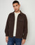 Chocolate Brown Faux Wool Button Up Shacket