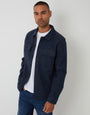 Navy Faux Wool Button Up Shacket