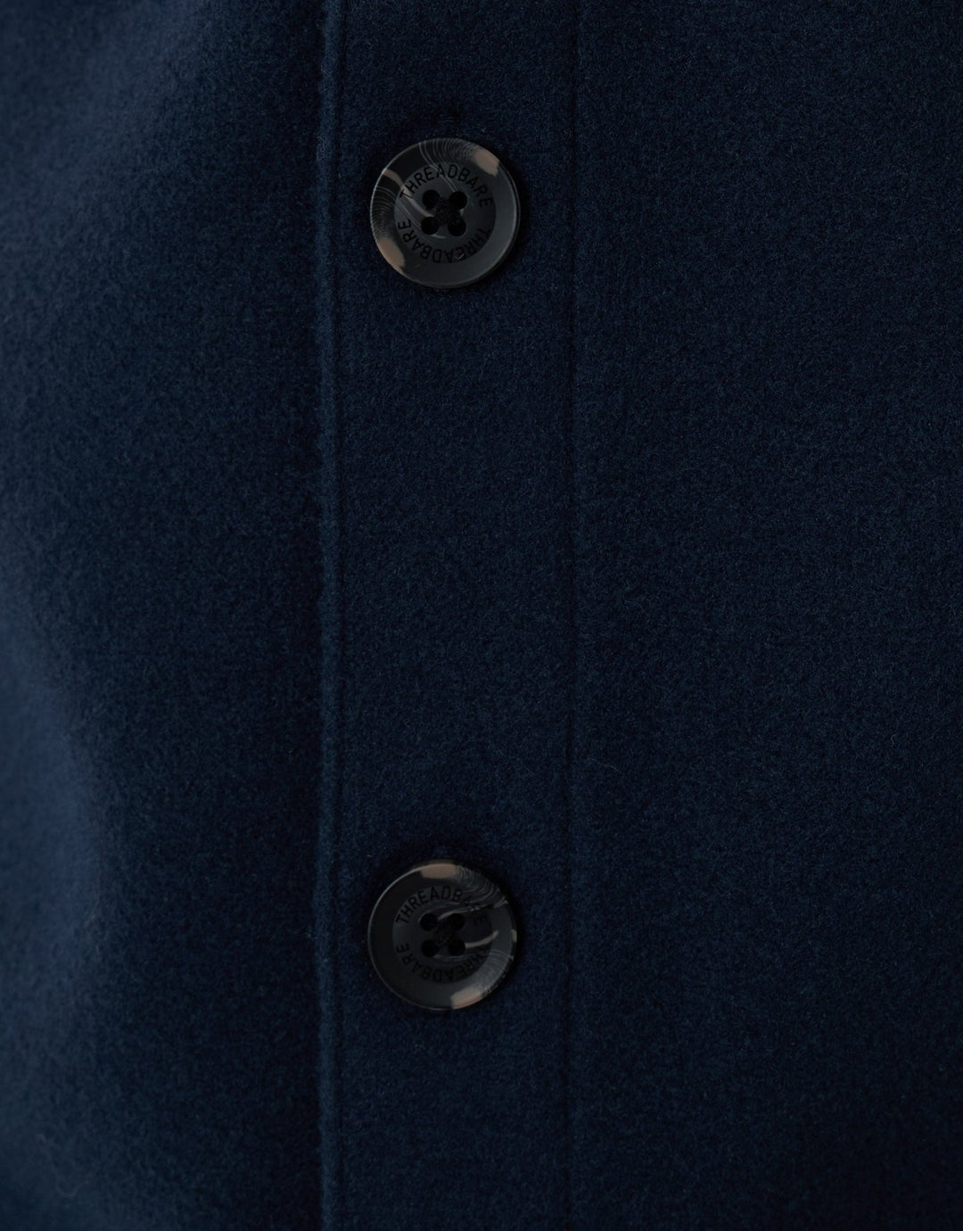 Threadbare Faux Wool Button Up Shacket in Navy - buttons