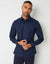 Navy Stretch Cotton Poplin Slim Fit Long Sleeve Shirt