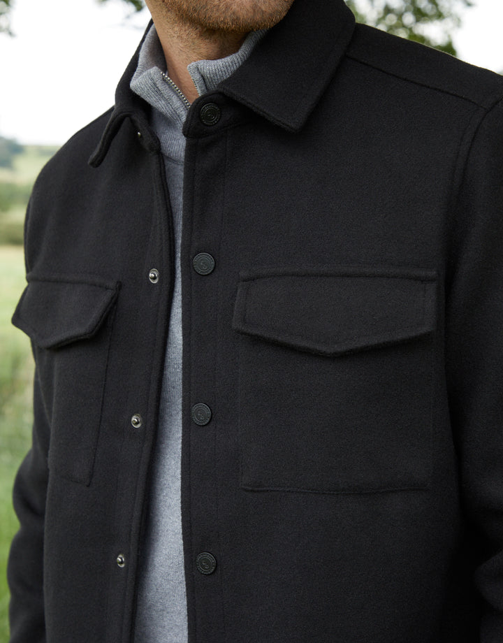 Black Faux Wool Shacket