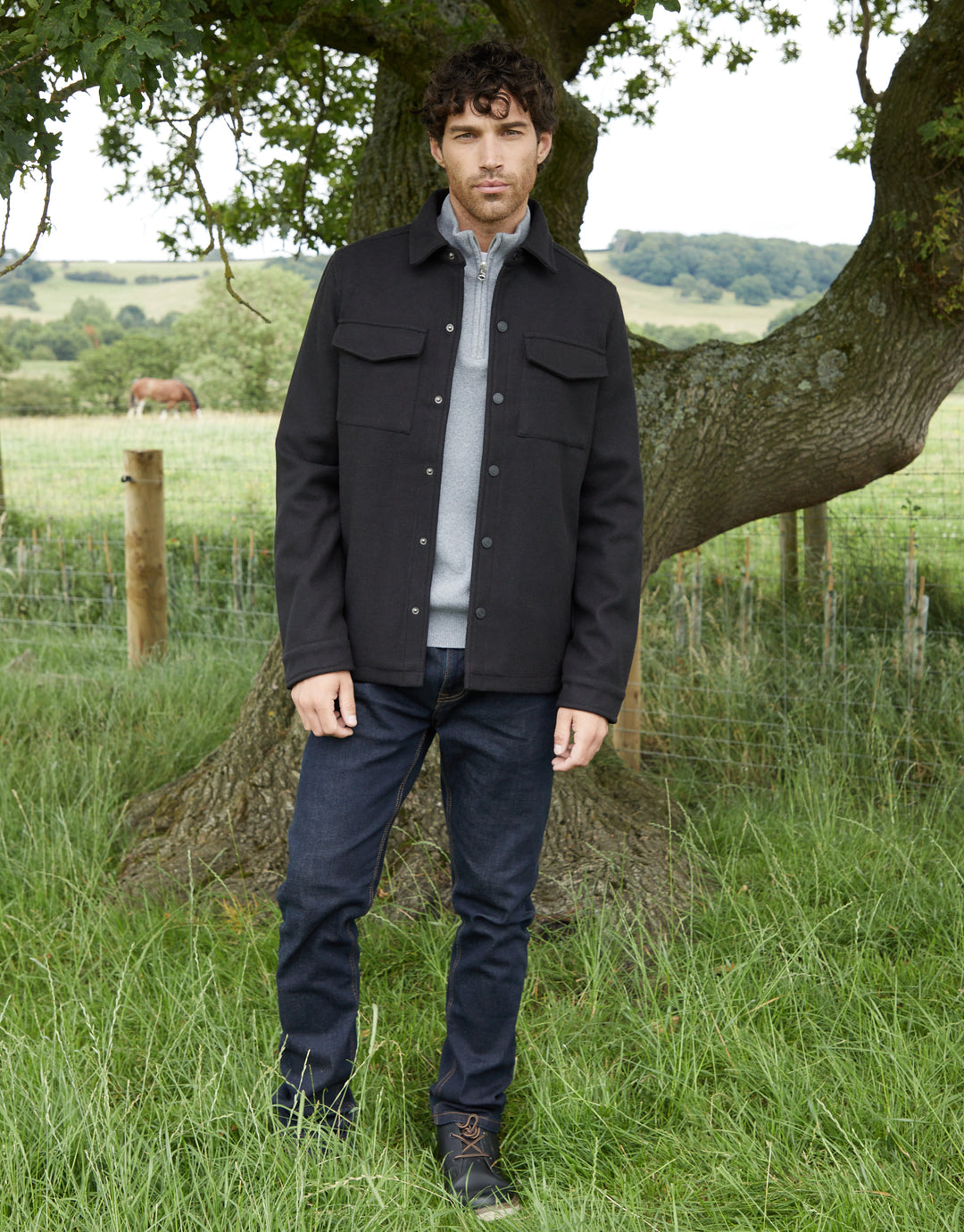 Black Faux Wool Shacket