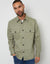 Sage Green Relaxed Fit Cotton Twill Button Up Shacket