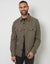 Olive Green Relaxed Fit Cotton Twill Button Up Shacket