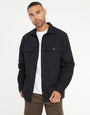 Black Relaxed Fit Cotton Twill Button Up Shacket