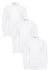 White Stretch Cotton Poplin Long Sleeve Shirts (3 Pack)