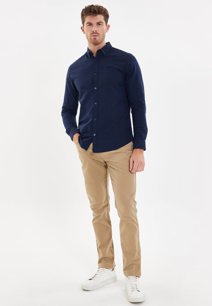 Navy & Blue Cotton Long Sleeve Shirts (2 Pack)