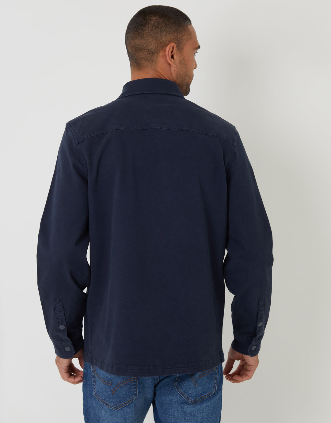 Navy Snap Fastening Shacket