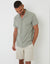 Sage Green Jersey Pique Revere Collar Short Sleeve Shirt