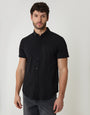 Black Pique Short Sleeve Shirt