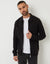 Black Pique Zip Through Shacket