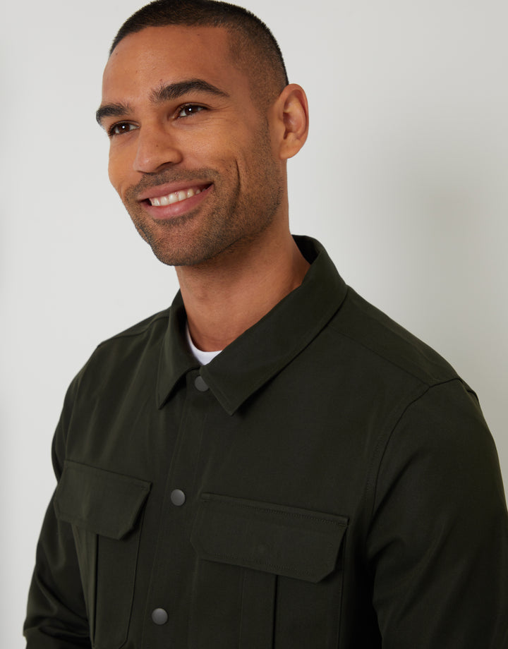 Forest Green Cargo Pocket Shacket