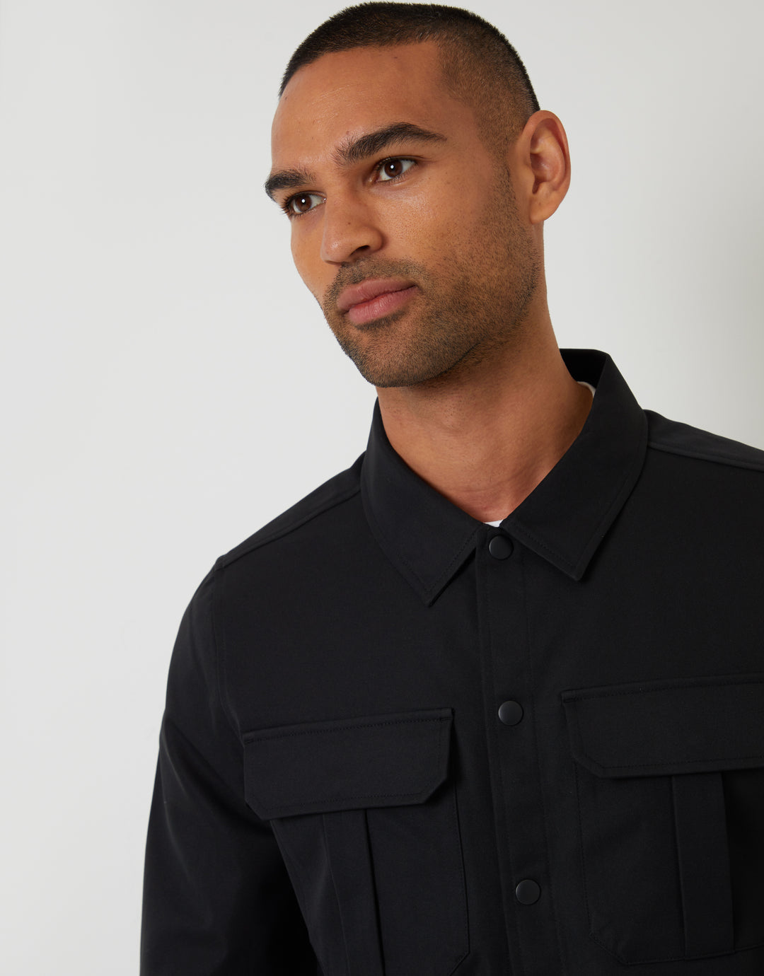 Black Cargo Pocket Shacket