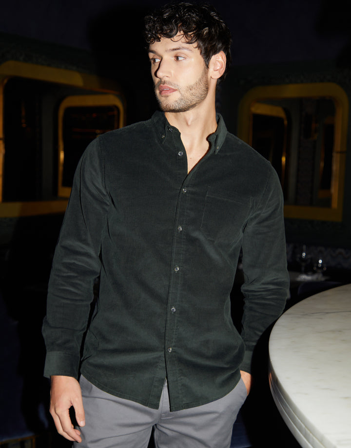 Dark Blue Corduroy Shirt