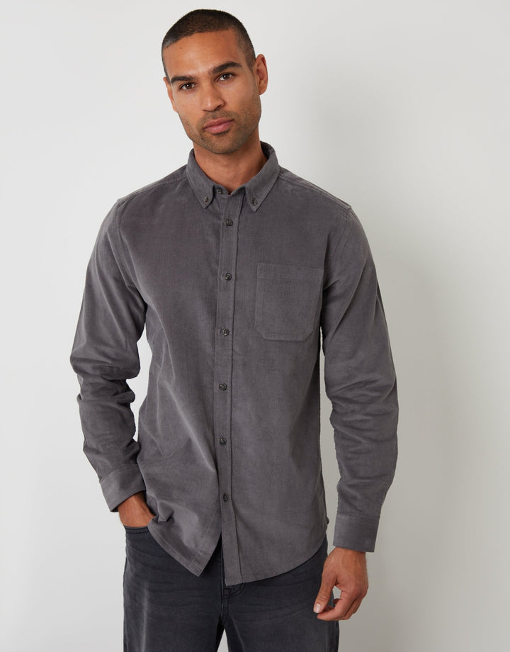 Corduroy Shirt in Slate Grey