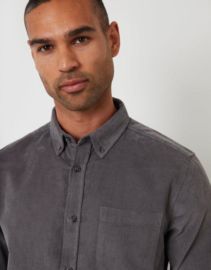 Corduroy Shirt in Slate Grey