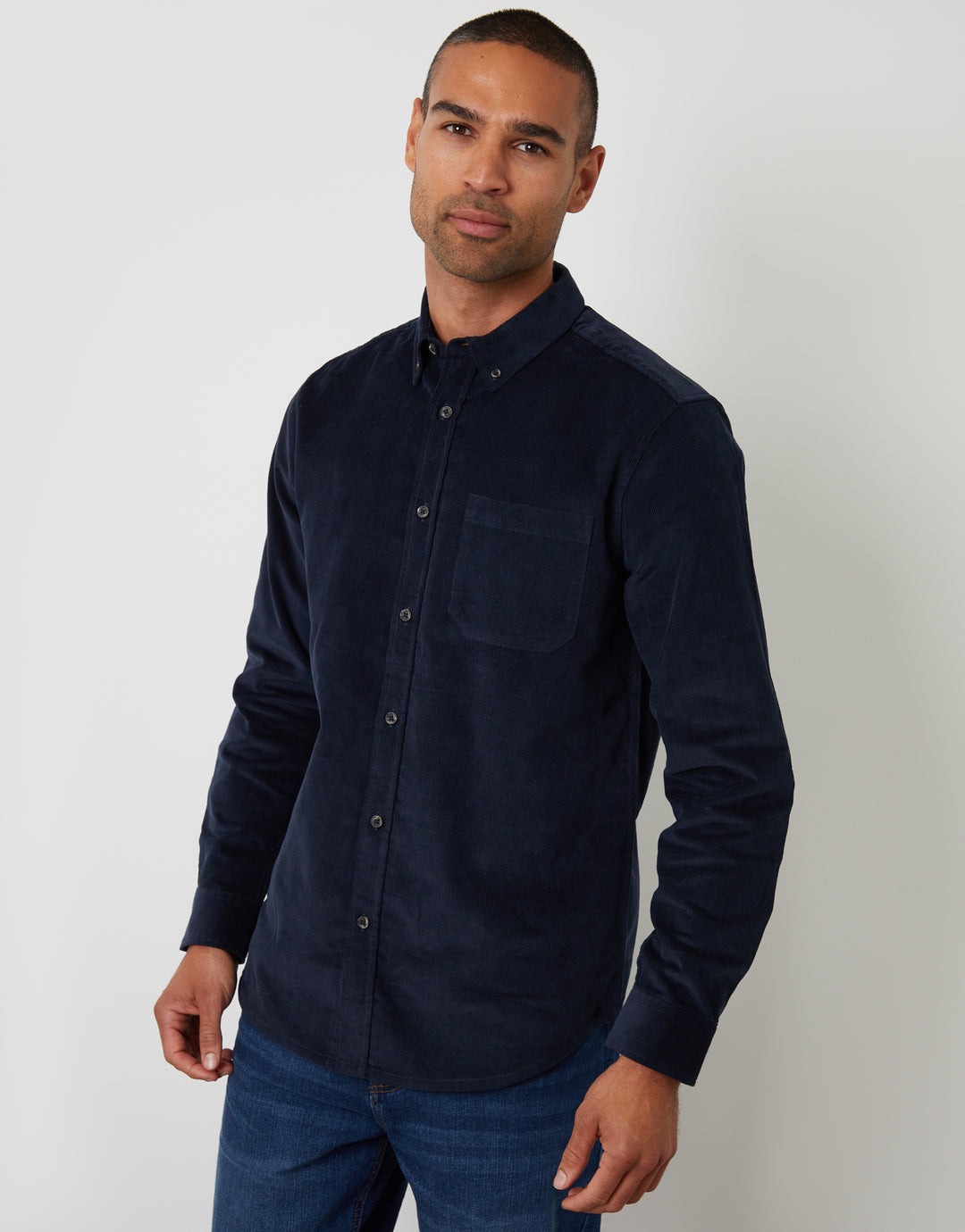 Corduroy Shirt in Navy