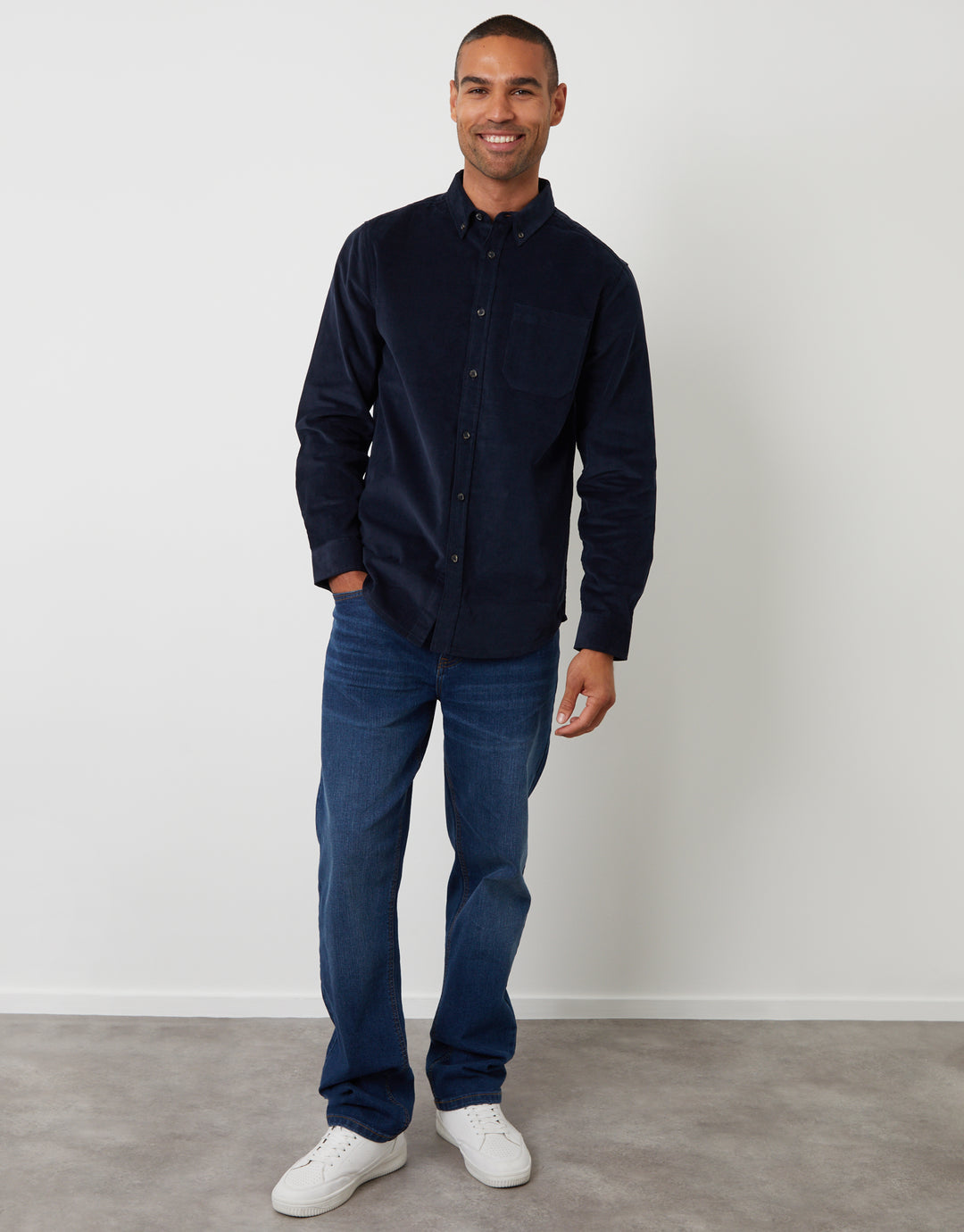 Corduroy Shirt in Navy