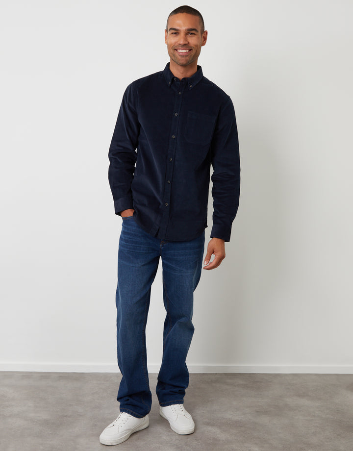 Corduroy Shirt in Navy