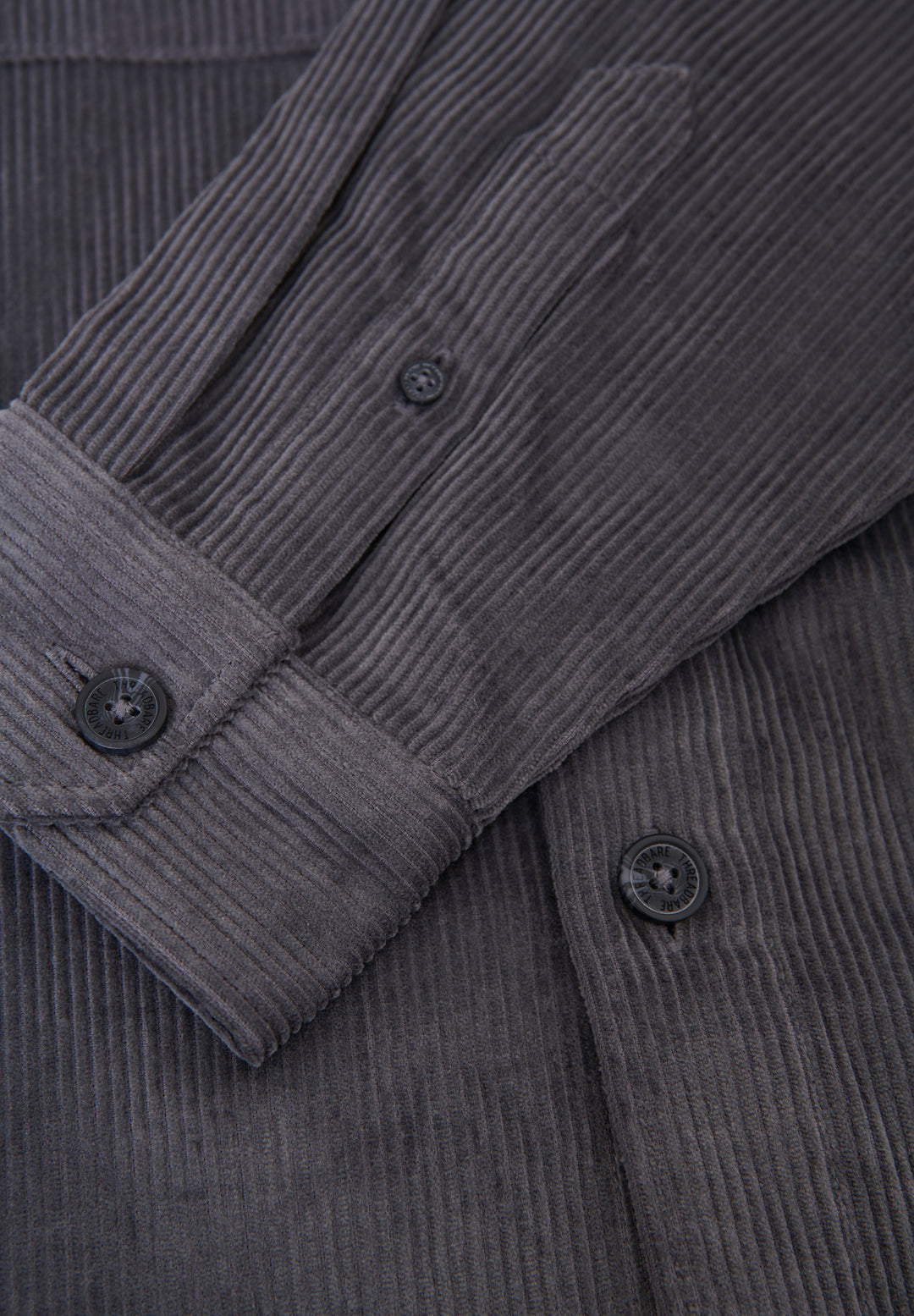 Slate Grey Relaxed Cropped Fit Corduroy Shacket