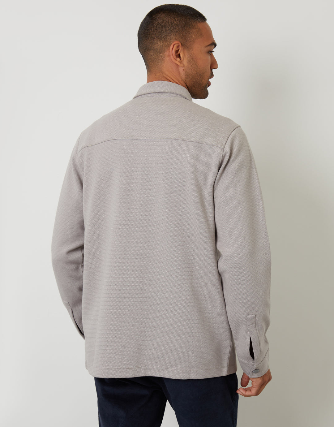 Pique Shacket in Grey