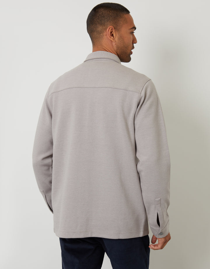Pique Shacket in Grey