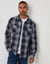 Navy Check Waffle Textured Shacket